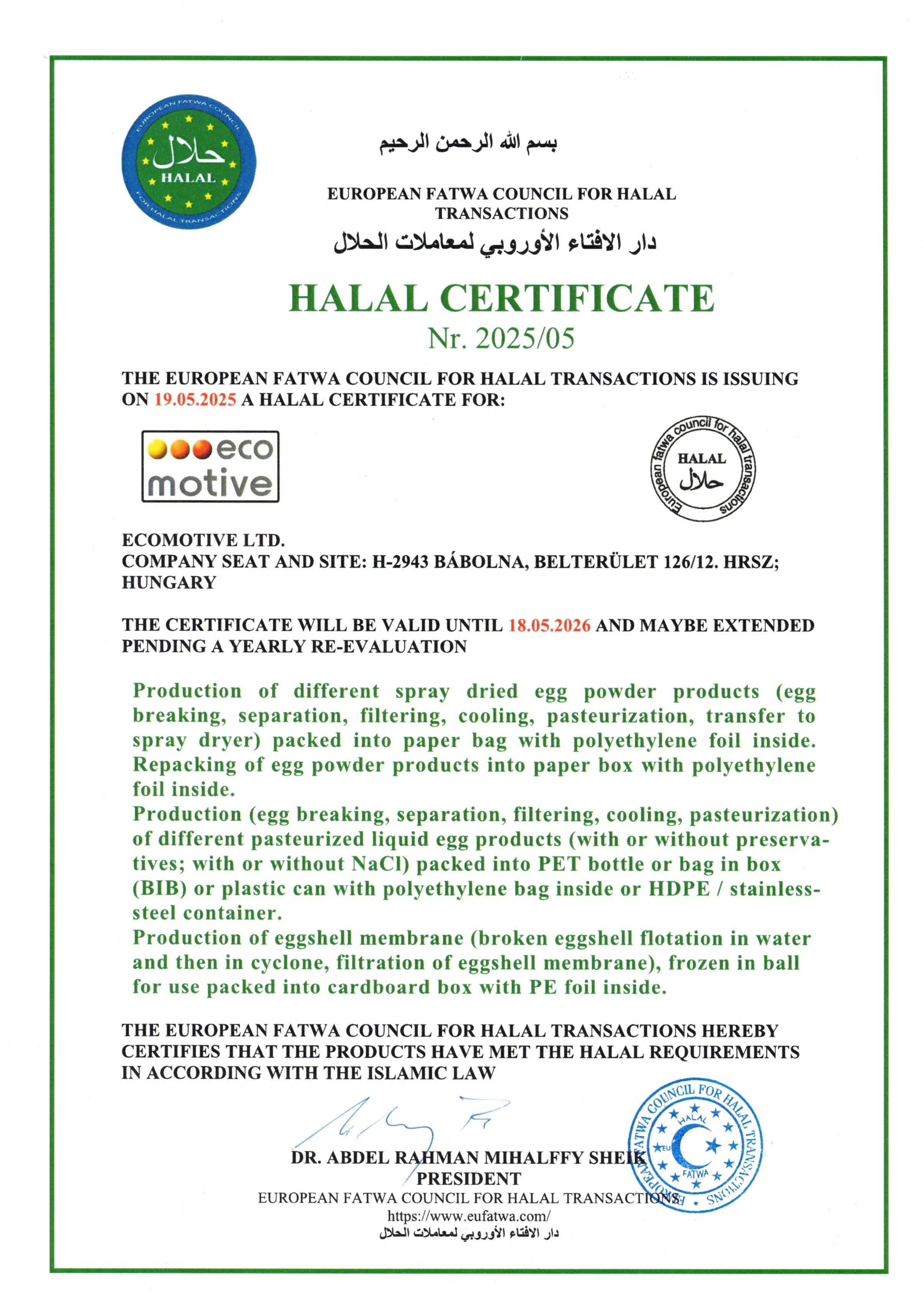 Halal tanúsítvány